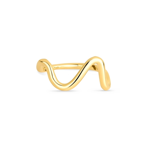 Anel Waves aro tubular ouro 18k curvas em ondas polidas
