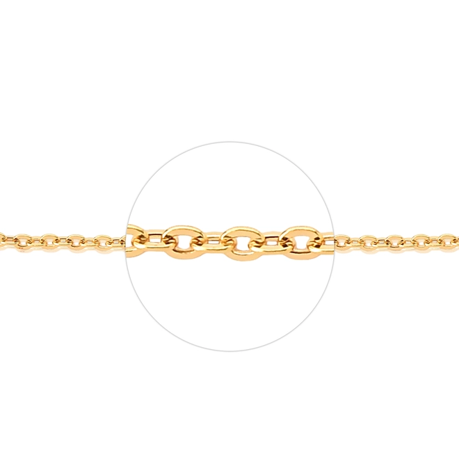 Corrente elo Cadeado ouro 18k oca polida 60CM 3