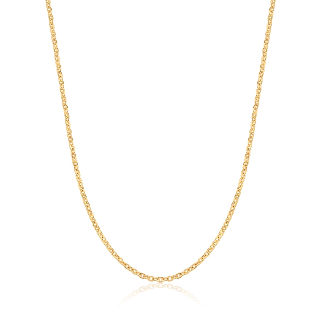 Corrente elo Cadeado ouro 18k oca polida 60CM 1