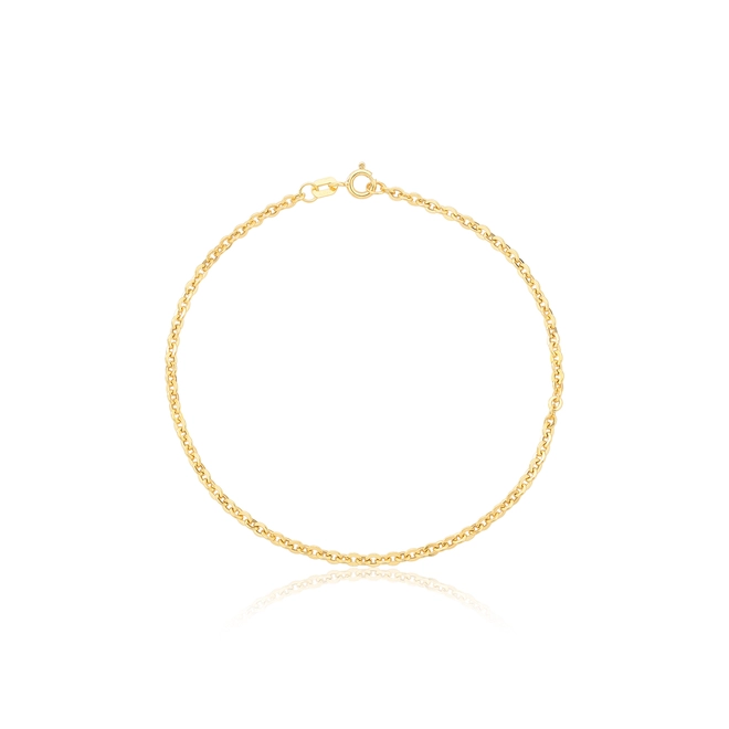 Pulseira elo Cadeado ouro 18k oca polida 22CM 1