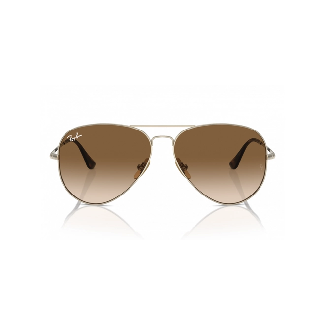 Óculos de Sol Ray-Ban Aviator II Titanium 0RB8089 926551 Titânio Dourado com lentes na cor Marrom 2