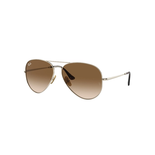 Óculos de Sol Ray-Ban Aviator II Titanium 0RB8089 926551 Titânio Dourado com lentes na cor Marrom