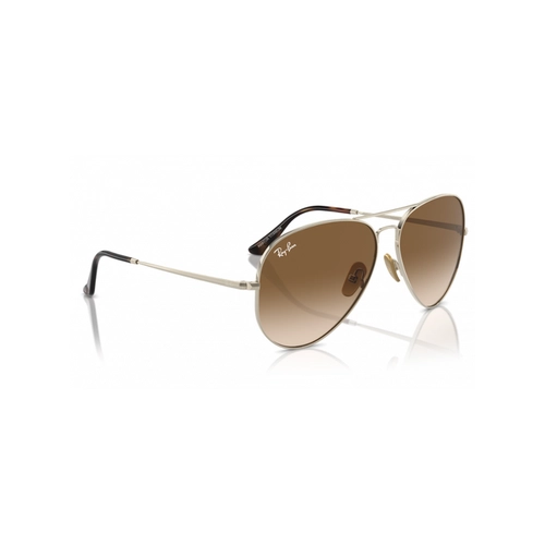 Óculos de Sol Ray-Ban Aviator II Titanium 0RB8089 926551 Titânio Dourado com lentes na cor Marrom