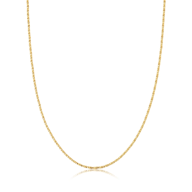 Corrente Veneziana torcida ouro 18k diamantada polida 45CM 1