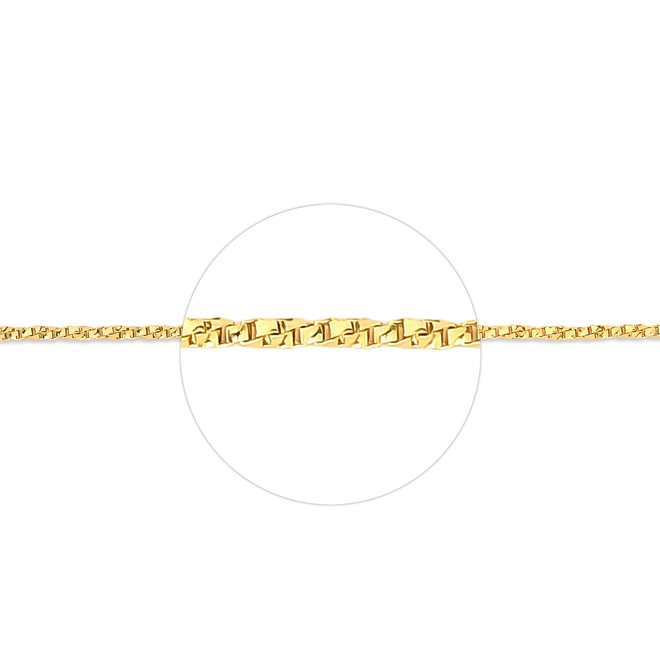 Corrente Veneziana torcida ouro 18k diamantada polida 45CM 3