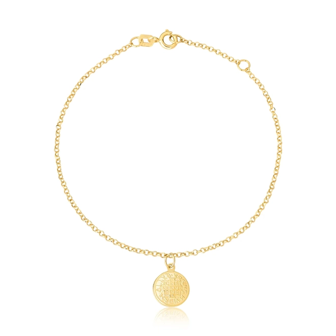 Pulseira de elos ouro 18k com medalha de São Bento dupla face 3