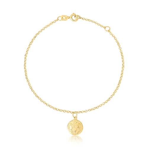 Pulseira de elos ouro 18k com medalha de São Bento dupla face