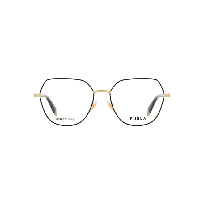 Óculos de Grau Furla VFUB06 540301 Aço Inox Preto e Dourado 2