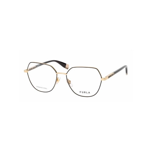 Óculos de Grau Furla VFUB06 540301 Aço Inox Preto e Dourado