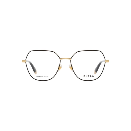 Óculos de Grau Furla VFUB06 540301 Aço Inox Preto e Dourado