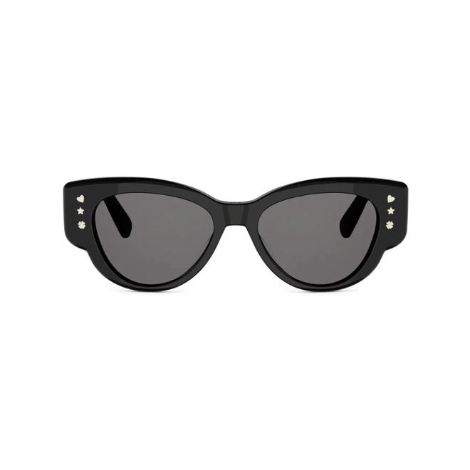 Óculos de Sol Christian Dior DiorLuckyCharms B1I CD40256I_5301A Acetato Preto com lentes na cor Cinza 2