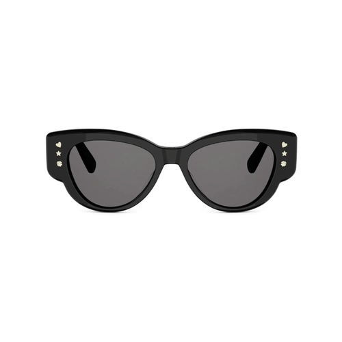 Óculos de Sol Christian Dior DiorLuckyCharms B1I CD40256I_5301A Acetato Preto com lentes na cor Cinza