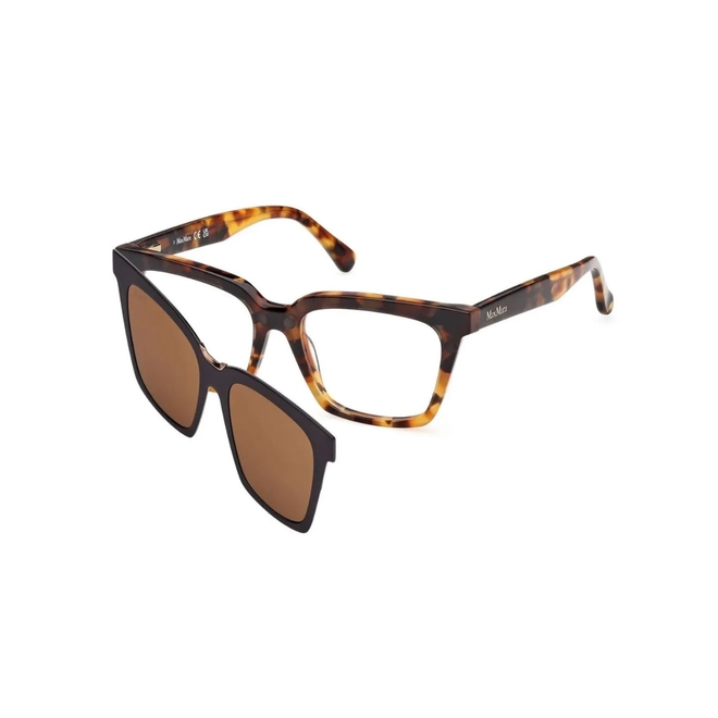 Óculos de Grau MaxMara MM5213_52052 Acetato Marrom Mesclado com Clip-On na cor Marrom 1
