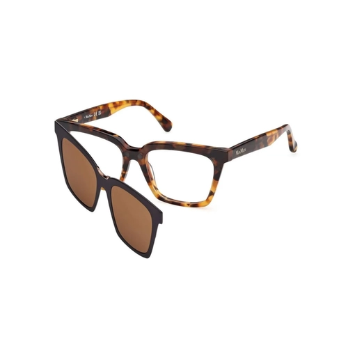 Óculos de Grau MaxMara MM5213_52052 Acetato Marrom Mesclado com Clip-On na cor Marrom