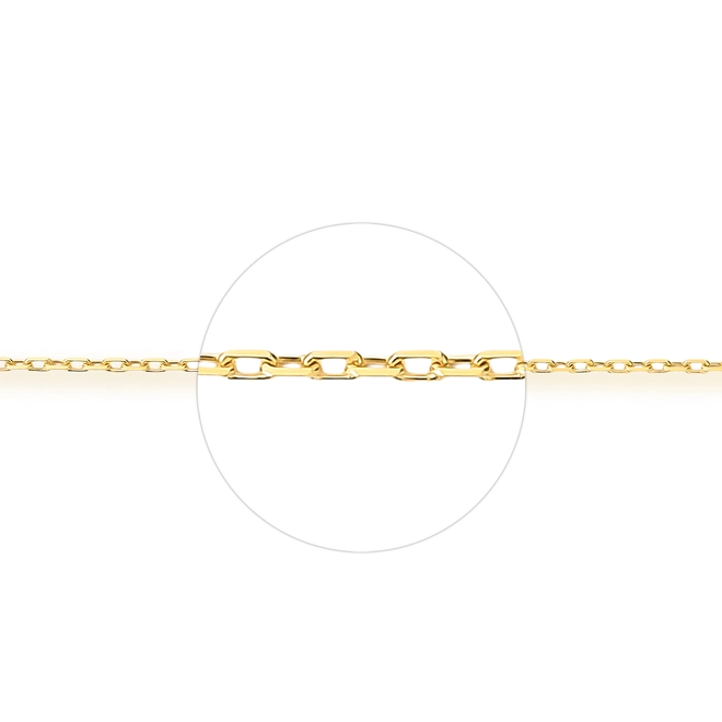 Corrente elo Cadeado curta ouro 18k polida 50CM 3