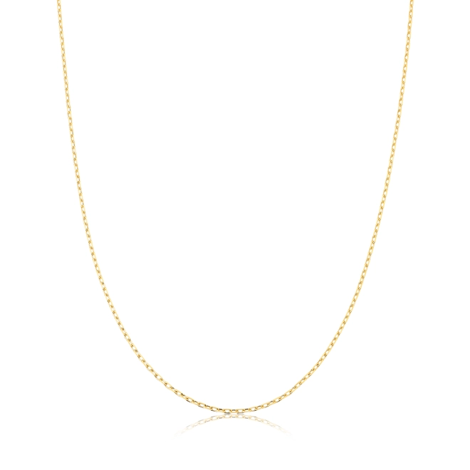 Corrente elo Cadeado curta ouro 18k polida 50CM 1