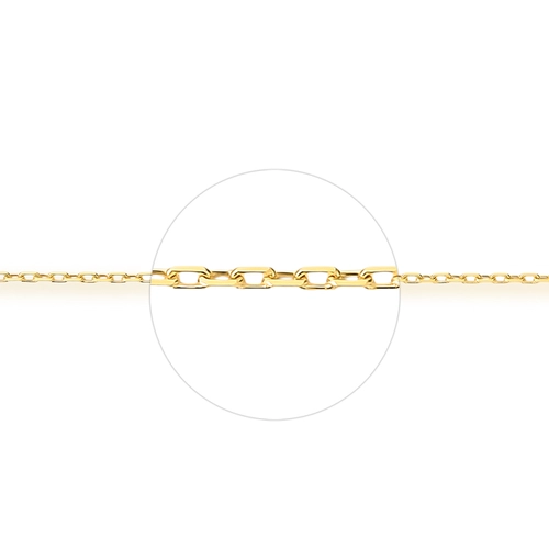 Corrente elo Cadeado curta ouro 18k polida 50CM