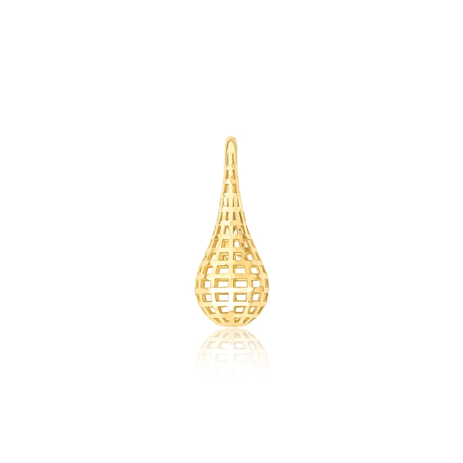 Pingente gota efeito telado ouro 18k diamantado 1