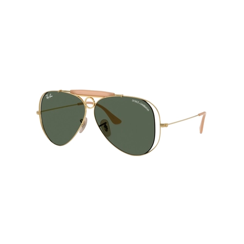 Óculos de Sol Ray-Ban X Dolce & Gabbana 0RB3138M 001/7154 Metal Dourado com lentes na cor Verde Escuro