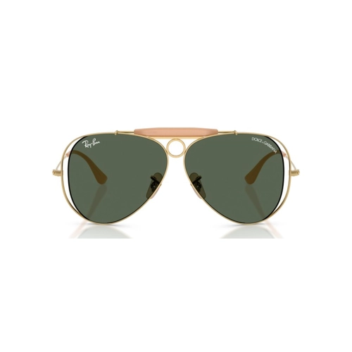 Óculos de Sol Ray-Ban X Dolce & Gabbana 0RB3138M 001/7154 Metal Dourado com lentes na cor Verde Escuro