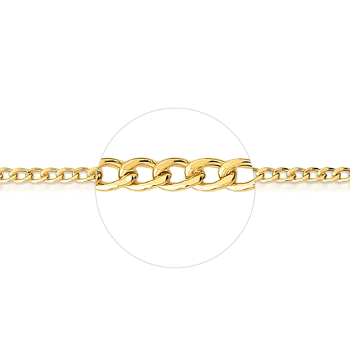 Corrente elo Groumet dupla ouro 18k polida oca 50CM