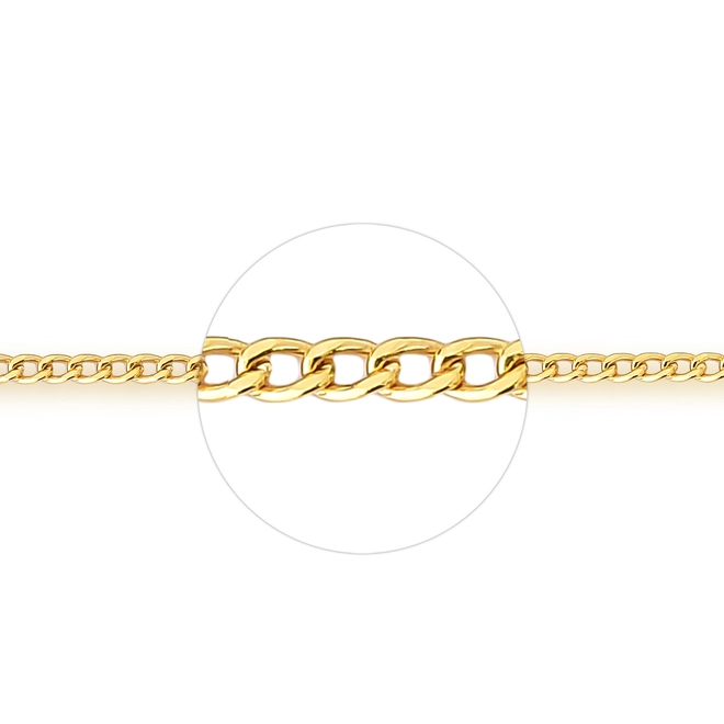 Pulseira elo Groumet ouro 18k polida 19CM 3