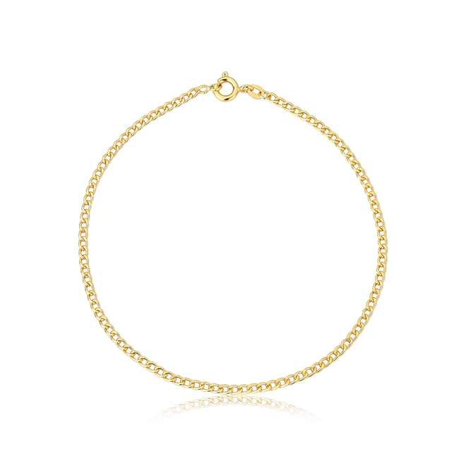 Pulseira elo Groumet ouro 18k polida 19CM 1