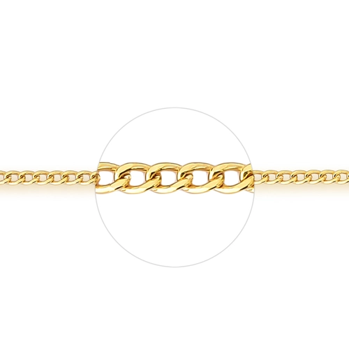 Pulseira elo Groumet ouro 18k polida 19CM