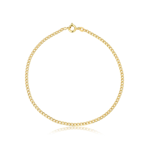 Pulseira elo Groumet ouro 18k polida 19CM