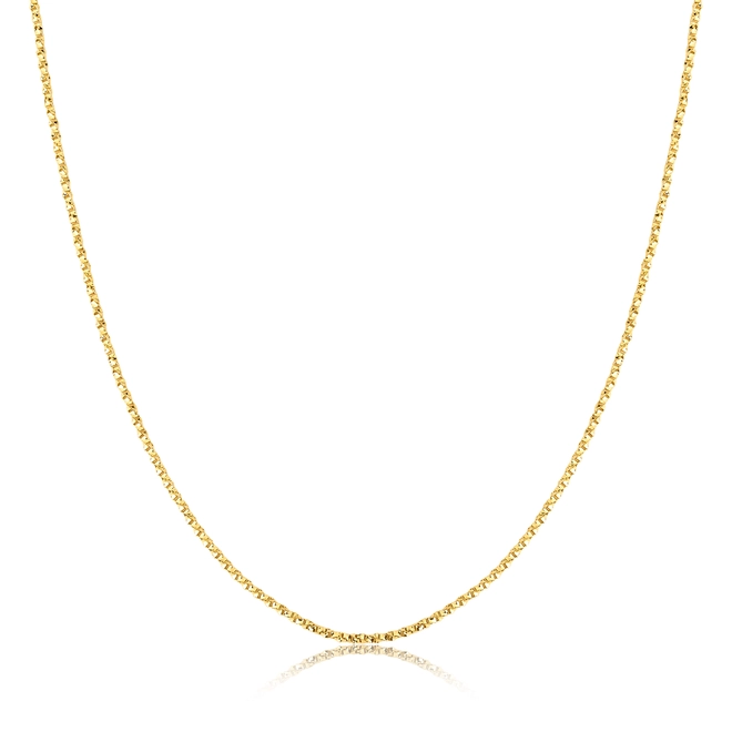Corrente malha Veneziana torcida ouro 18k polida 40CM 1