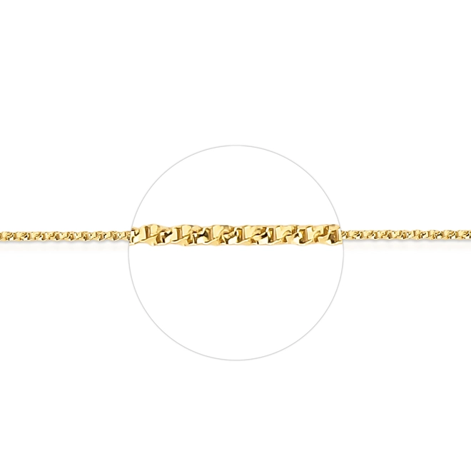 Corrente malha Veneziana torcida ouro 18k polida 40CM 3
