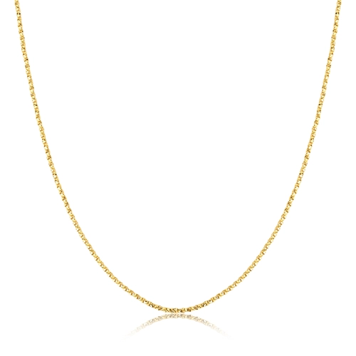 Corrente malha Veneziana torcida ouro 18k polida 40CM