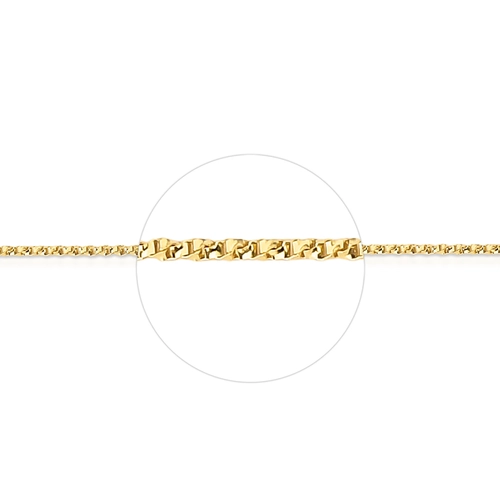 Corrente malha Veneziana torcida ouro 18k polida 40CM