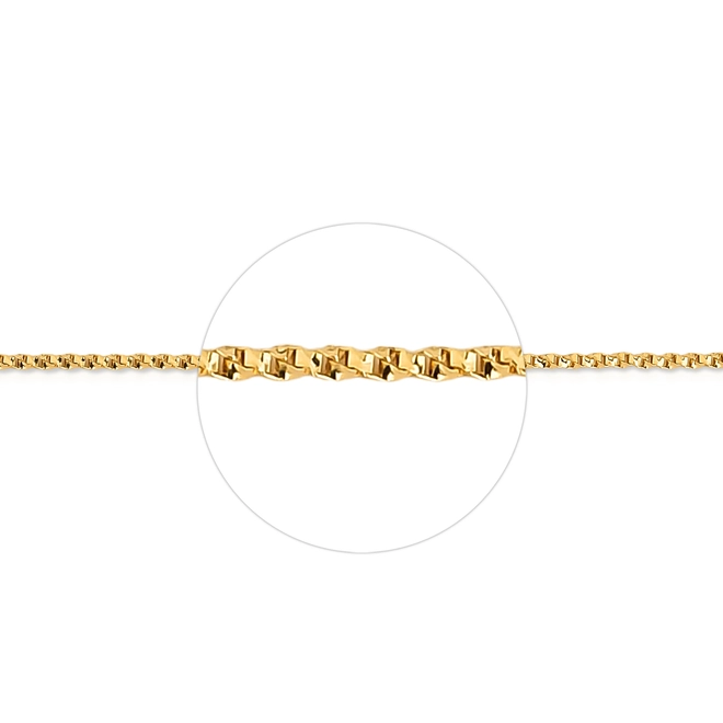 Corrente malha veneziana torcida ouro 18k polida 50CM 3