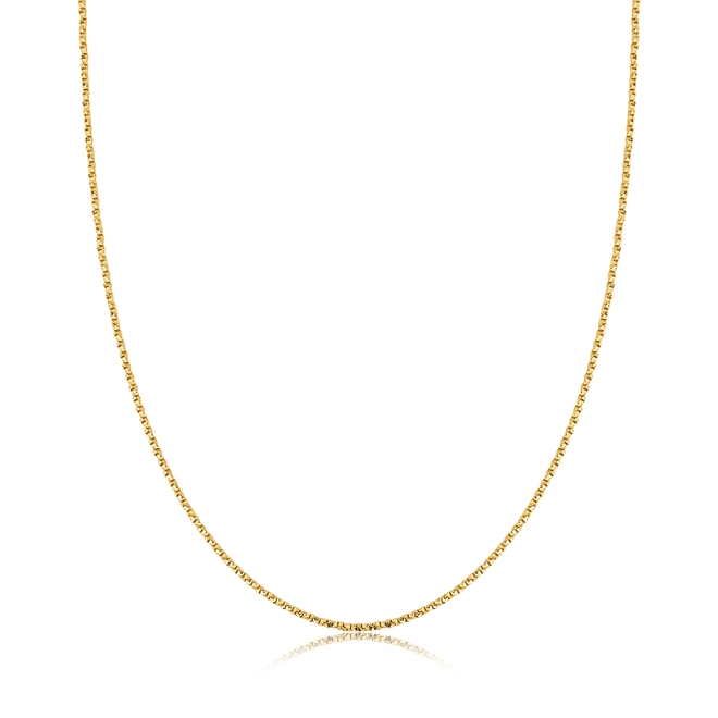 Corrente malha veneziana torcida ouro 18k polida 50CM 1
