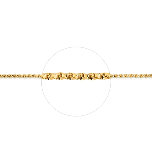 Corrente malha veneziana torcida ouro 18k polida 50CM