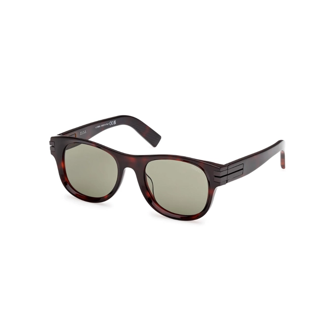 Óculos de Sol Ermenegildo Zegna EZ0268_5454N Acetato Marrom Mesclado com lentes na cor Verde 1