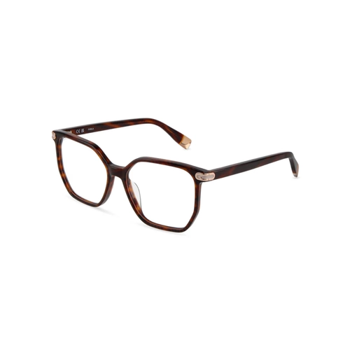 Óculos de Grau Furla VFUA98 55C10Y Acetato Marrom Mesclado