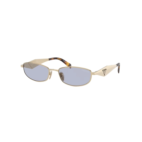 Óculos de Sol Prada 0PR D51S ZVN30X55 Metal Dourado Polido com lentes na cor Violeta