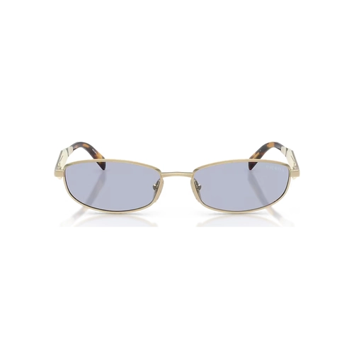 Óculos de Sol Prada 0PR D51S ZVN30X55 Metal Dourado Polido com lentes na cor Violeta