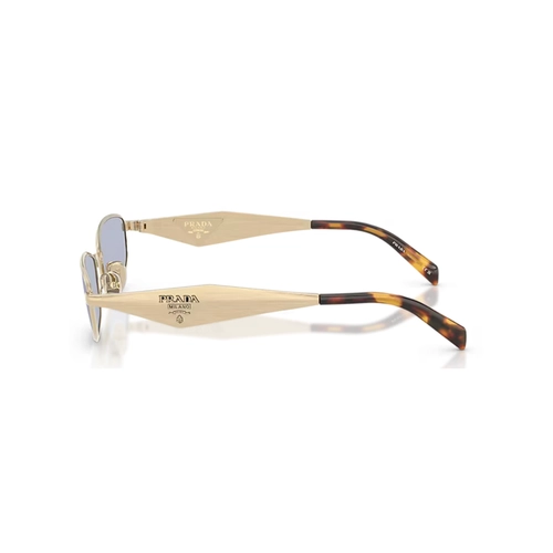Óculos de Sol Prada 0PR D51S ZVN30X55 Metal Dourado Polido com lentes na cor Violeta