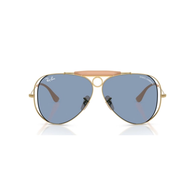 Óculos de Sol Ray-Ban X Dolce & Gabbana 0RB3138M 001/7254 Metal Dourado Polido com lentes na cor Azul 2