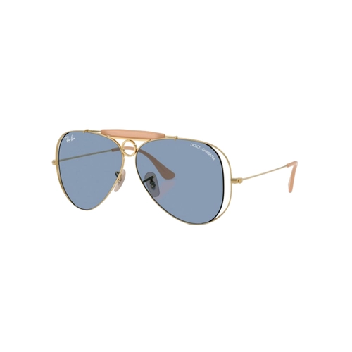 Óculos de Sol Ray-Ban X Dolce & Gabbana 0RB3138M 001/7254 Metal Dourado Polido com lentes na cor Azul