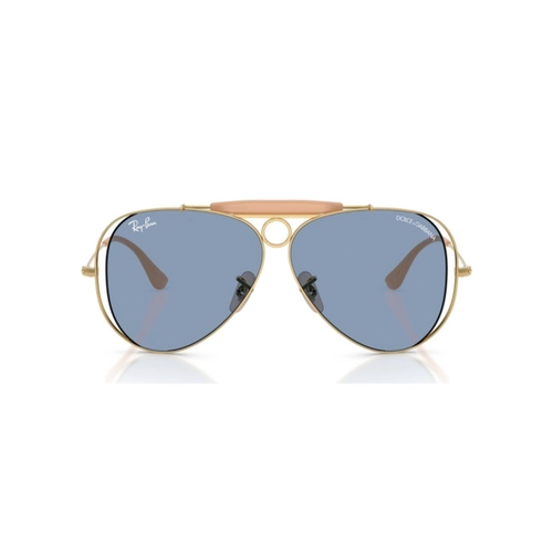 Óculos de Sol Ray-Ban X Dolce & Gabbana 0RB3138M 001/7254 Metal Dourado Polido com lentes na cor Azul