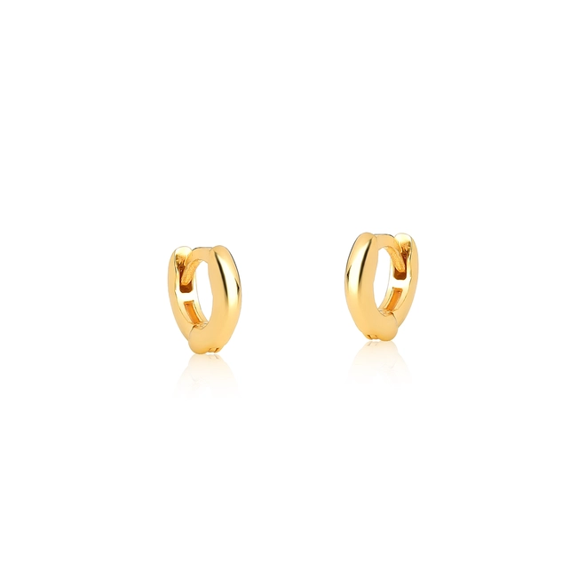 Brinco For me mini argola click prata 925 dourada polida 1