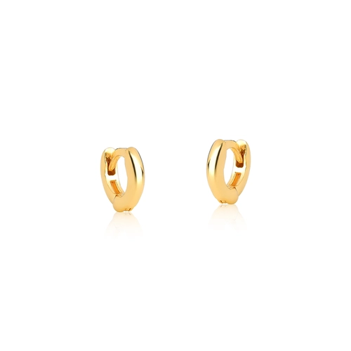 Brinco For me mini argola click prata 925 dourada polida