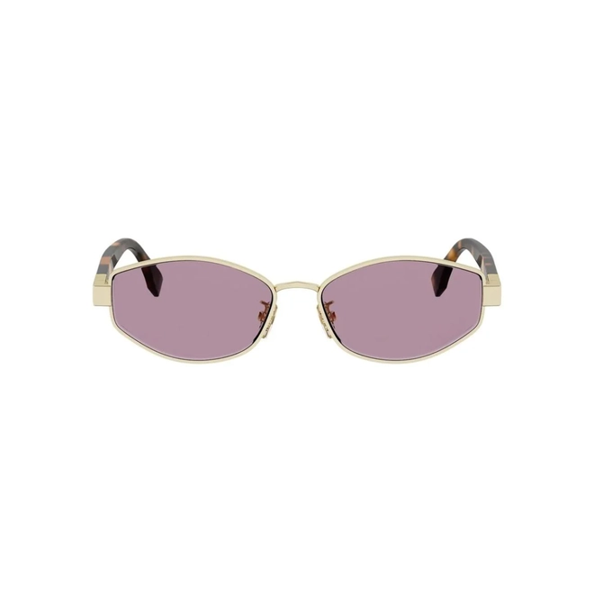 Óculos de Sol Fendi FE40216U_5630S Metal Dourado com lentes na cor Roxo 2