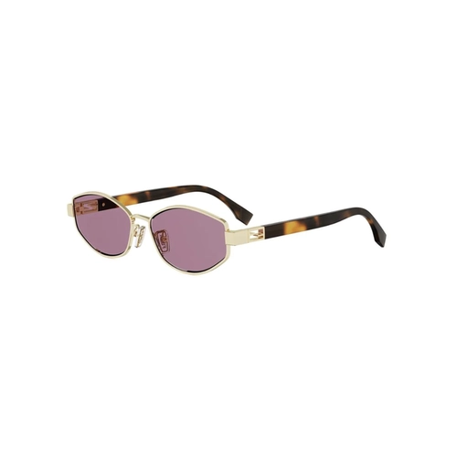 Óculos de Sol Fendi FE40216U_5630S Metal Dourado com lentes na cor Roxo