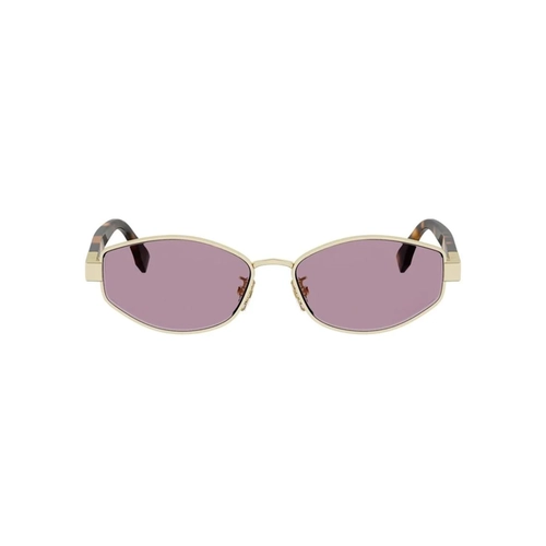Óculos de Sol Fendi FE40216U_5630S Metal Dourado com lentes na cor Roxo