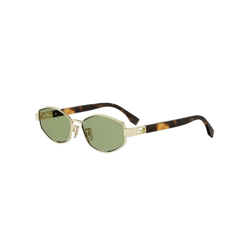 Óculos de Sol Fendi FE40216U_5630N Metal Dourado com lentes na cor Verde